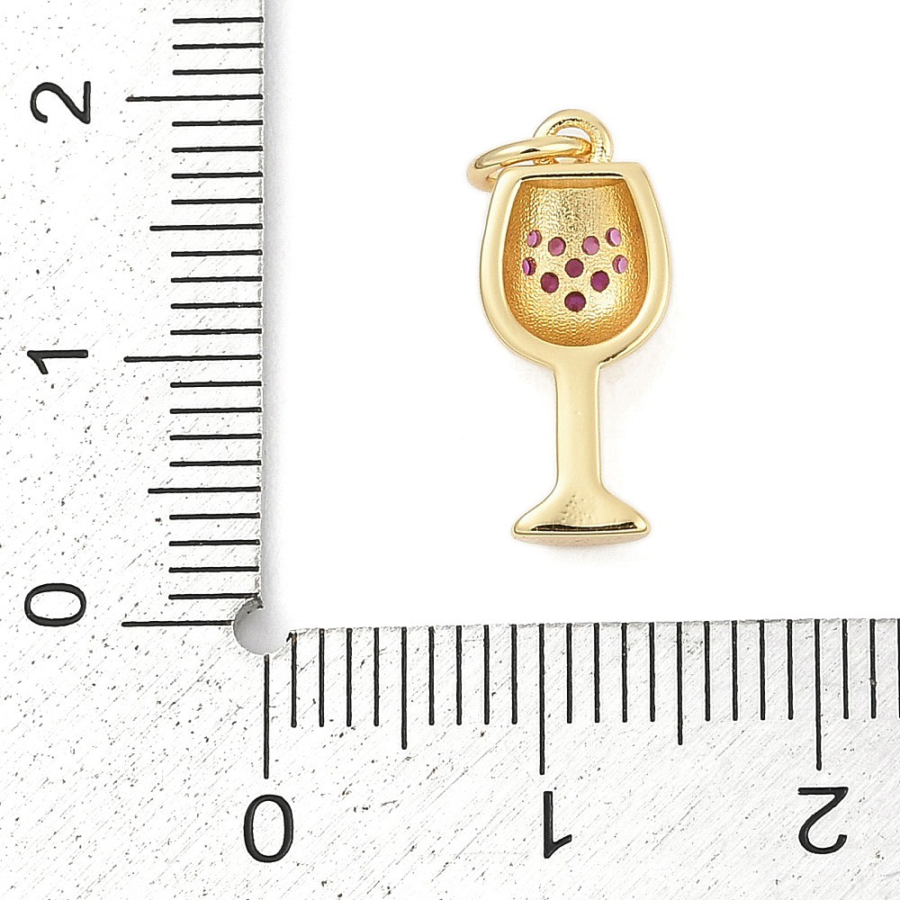 Dije colgante copa de Vinotinto 16 mm baño oro zircón / unidad3