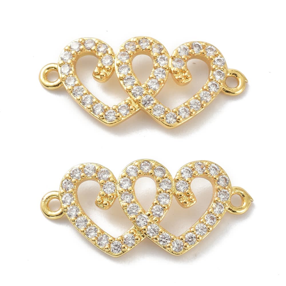 Dije conector zircón baño de oro / unidad2