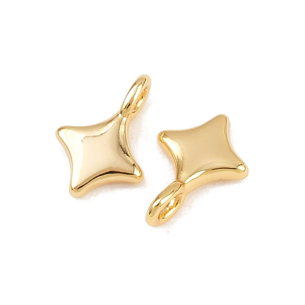 Dije colgante mini estrella 6 mm baño oro / unidad1