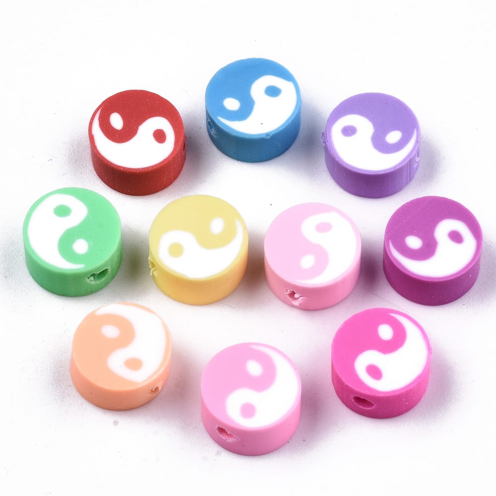Pasador arcilla polimérica Yin Yang fimo / 12 uds2