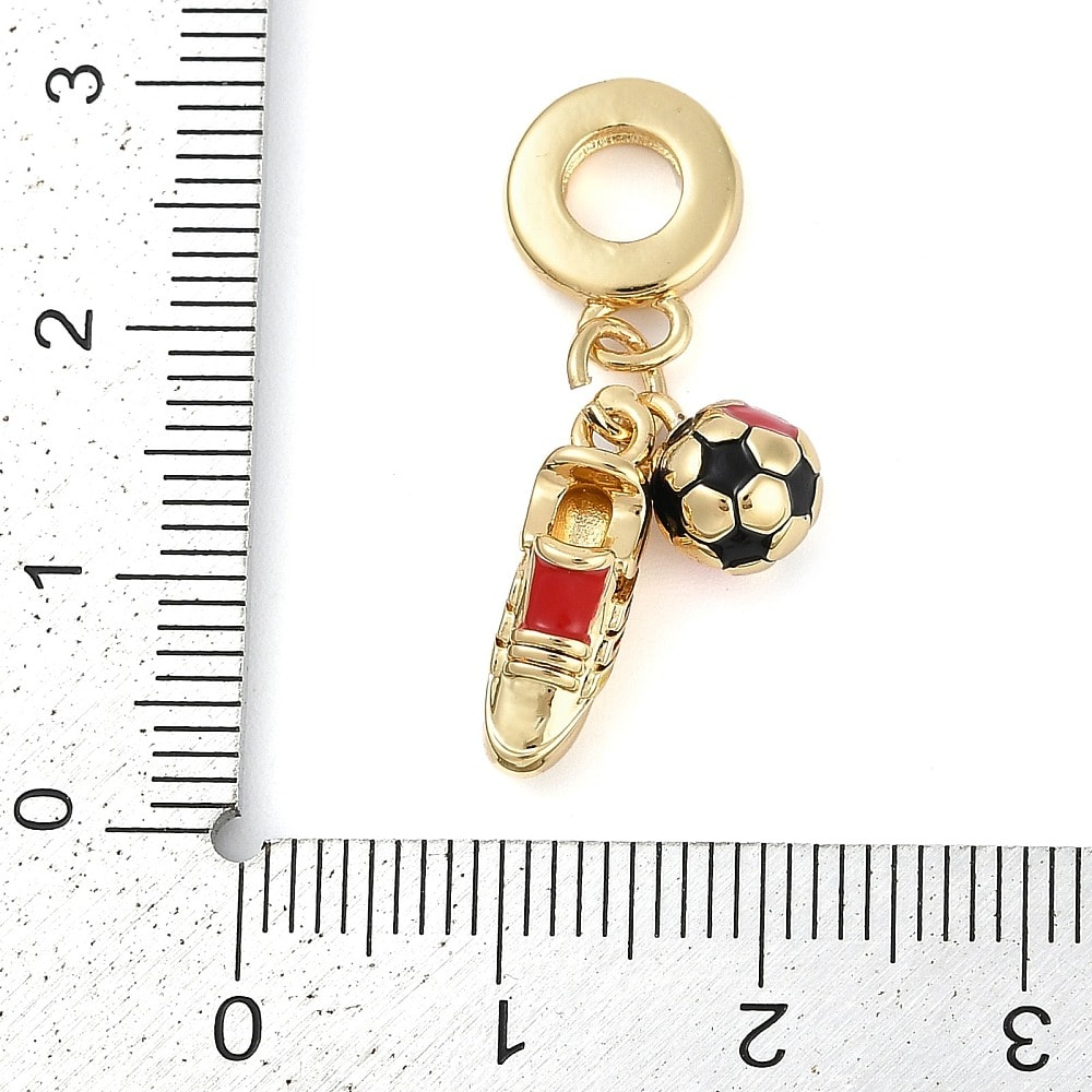 Colgante europeo charm futbol balón zapatilla baño oro / unidad3
