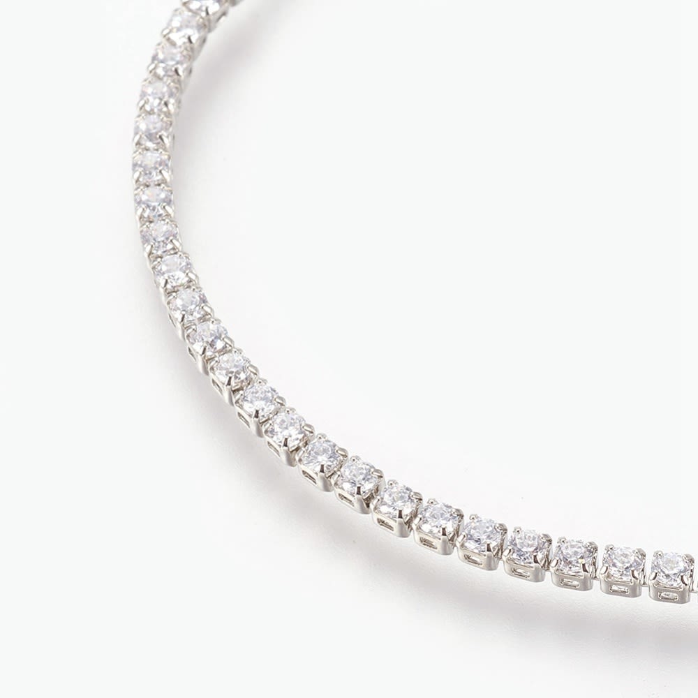 Pulsera ajustable de zircón baño de platino/ unidad2
