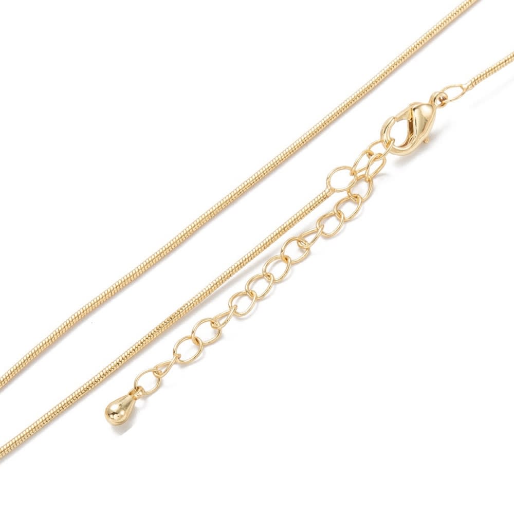 Cadena armada tejido serpiente 1 mm baño oro platino / unidad1