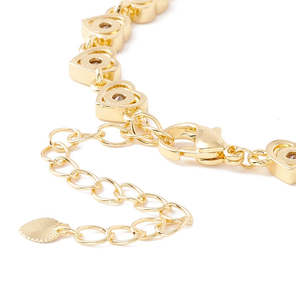 Pulsera elegante conectores corazón baño de oro / unidad3