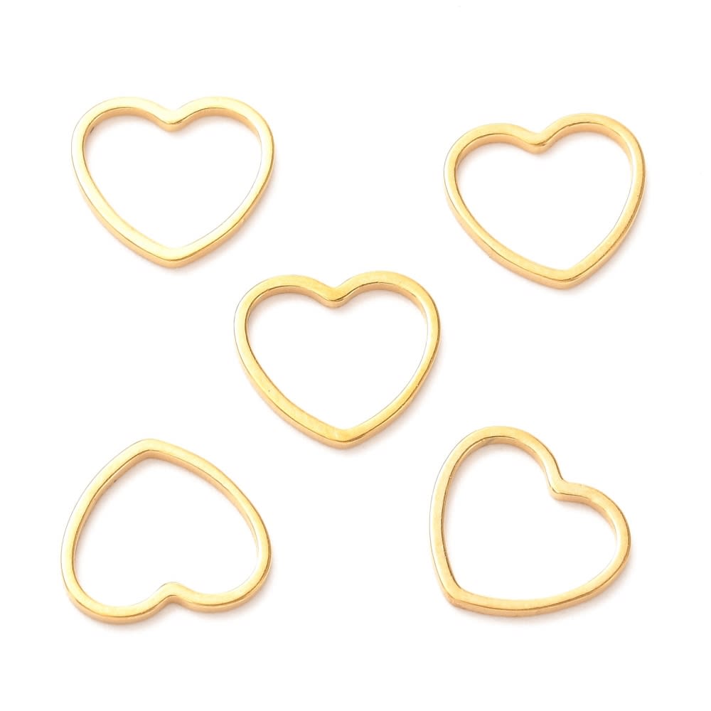 Figura cerrada estrella corazón círculo acero dorado / unidad5