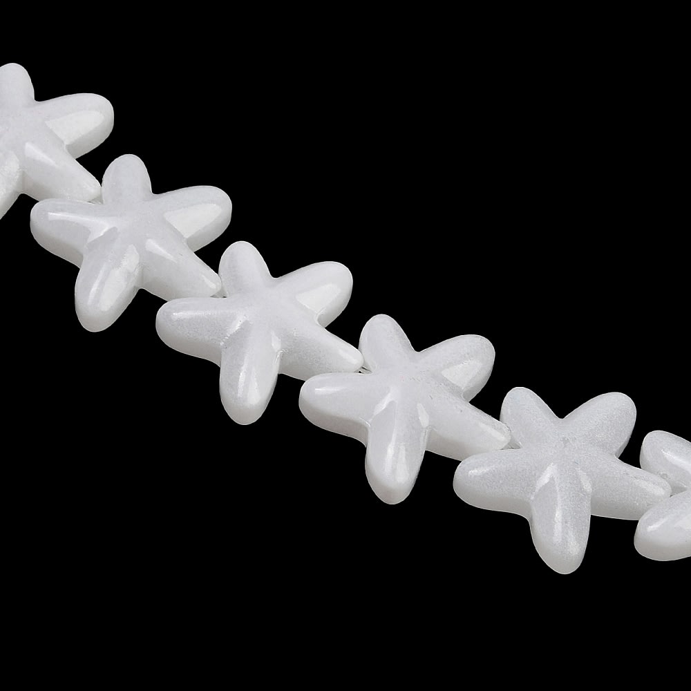 Dije pasador estrella blanca 18 mm vidrio / unidad1
