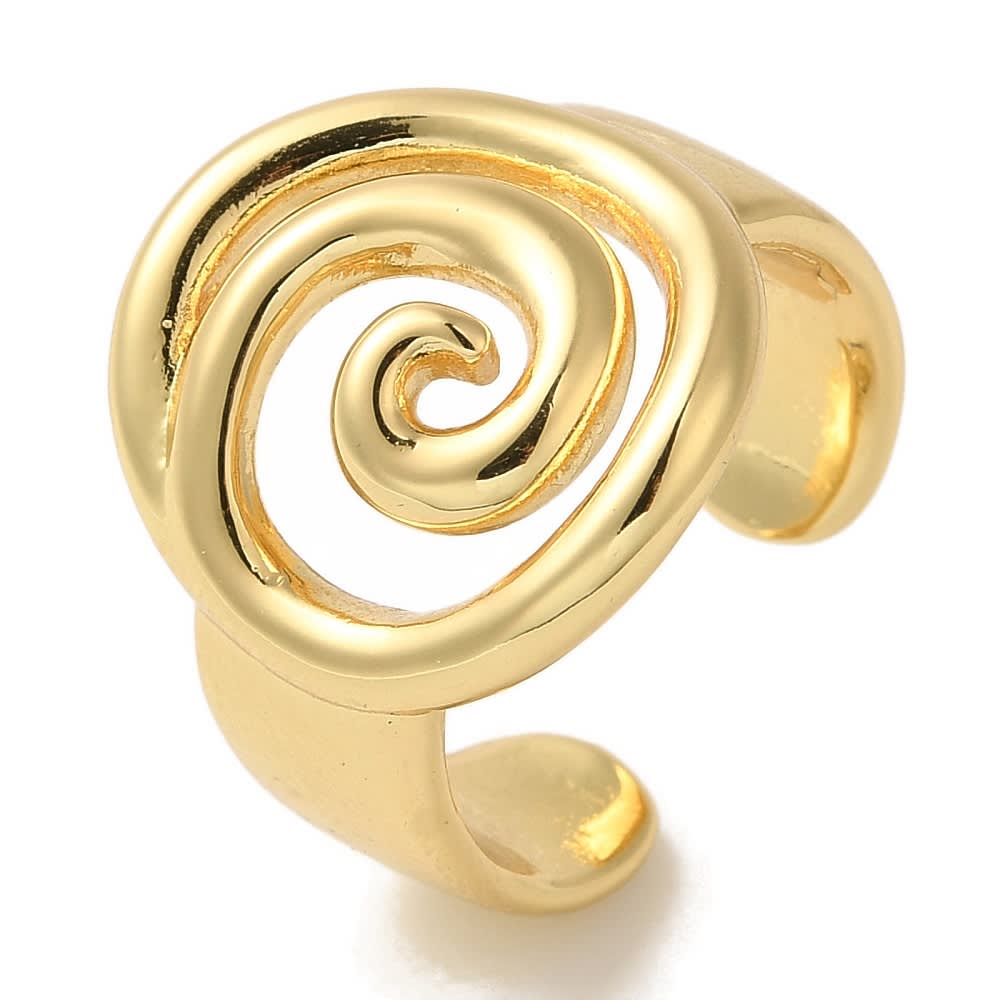 Anillo ajustable espiral caracol mar baño de oro / unidad1