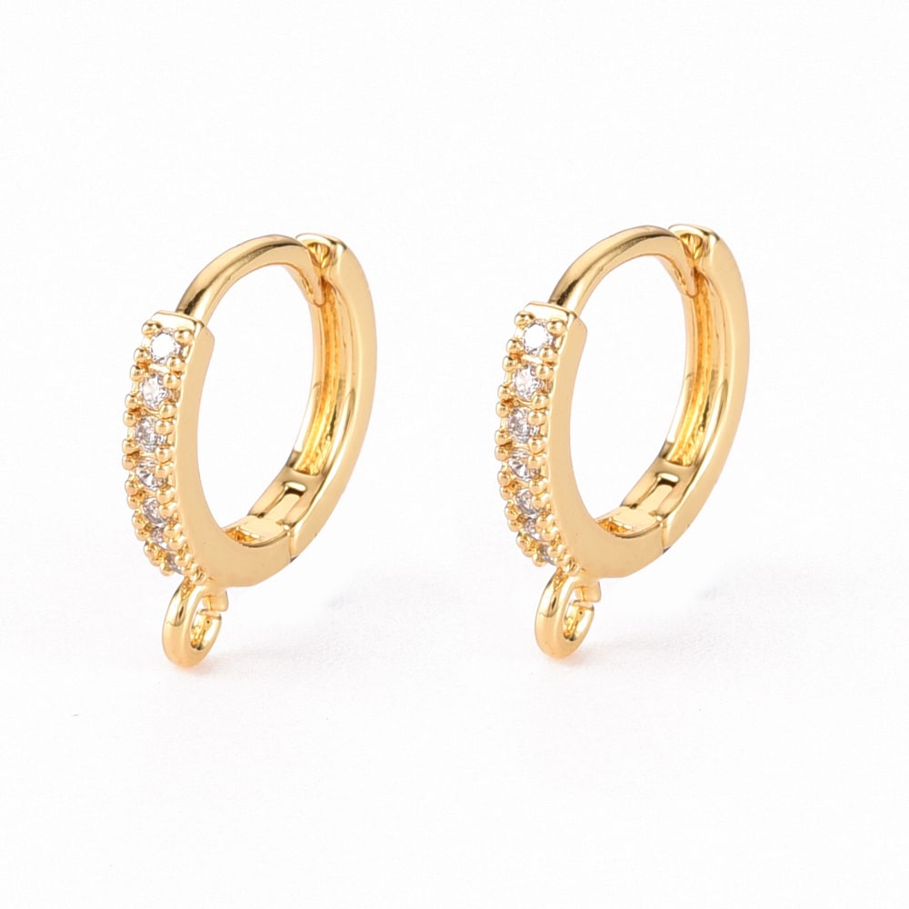Base de aros catalán redonda zircón baño de oro / par2