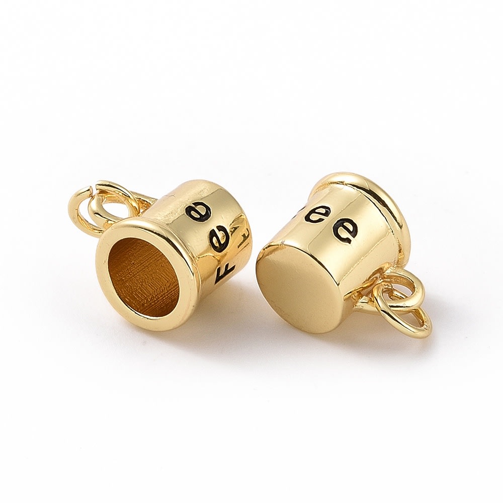 Dije colgante esmaltado taza de café 11 mm baño de oro / unidad3