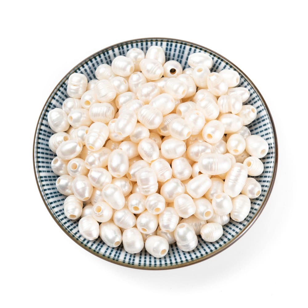 Abalorios cuentas perla de río orificio grande4