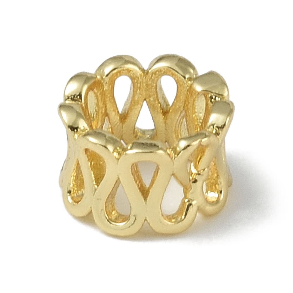 Cuenta pasador estilo europeo curvas 8.5 mm baño de oro / unidad2