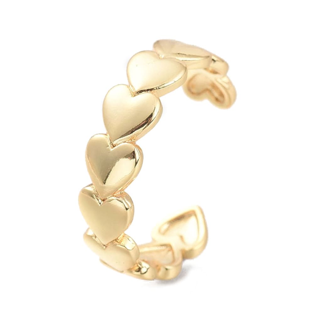 Anillo ajustable corazones baño de oro / unidad2