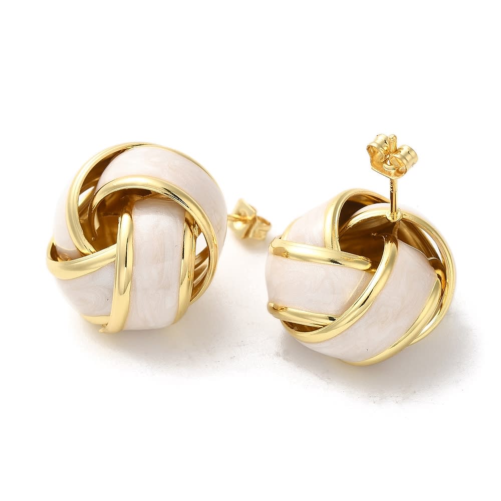 Aros topo topito nudo 21 mm baño de oro / par2