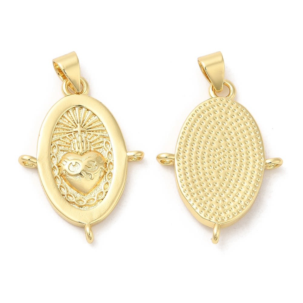 Dije colgante religioso con argolla para recamar Sagrado Corazón / unidad1