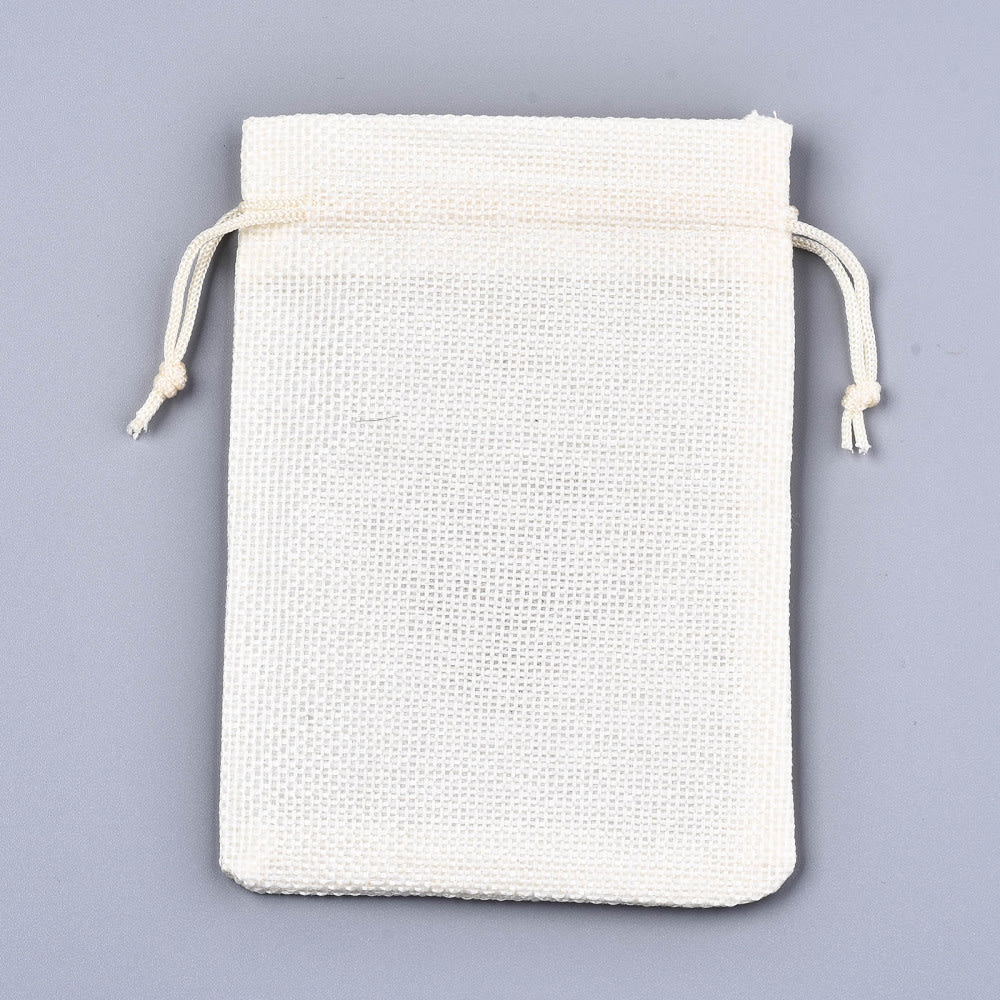 Pack bolsa arpillera tela 14x10 cm corazón verde / 5 uds6