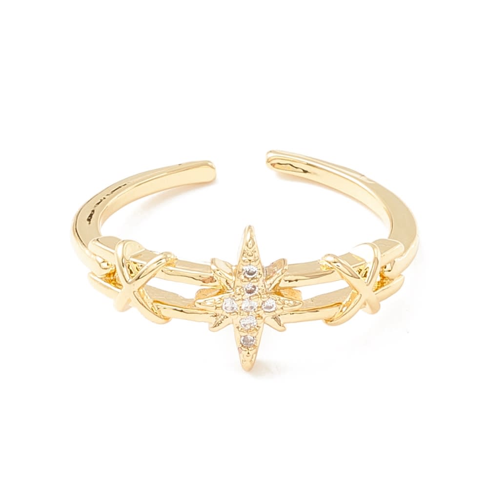 Anillo ajustable estrella fugaz baño de oro / unidad1