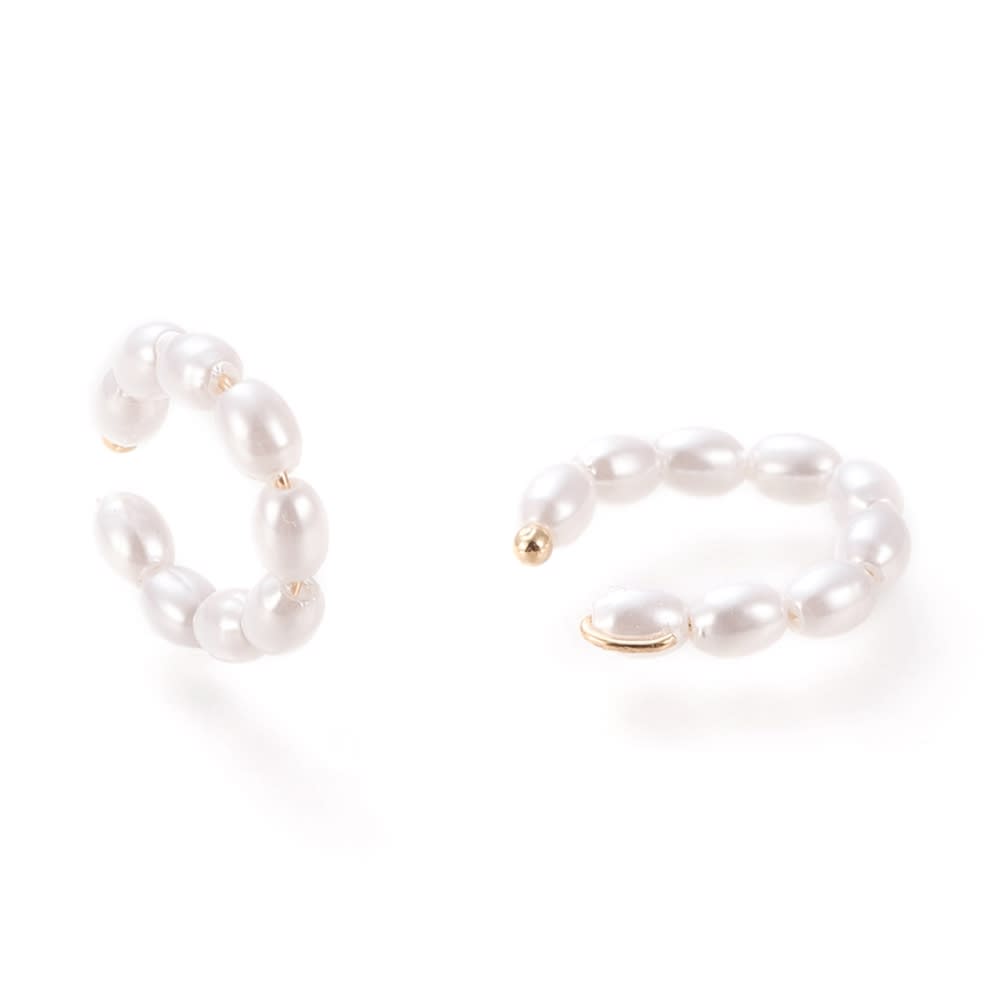 Ear cuff aros solitarios perlas shell / unidad1