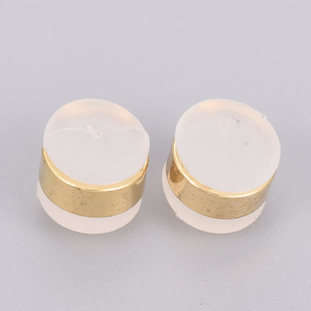 Tapones de aros latón y goma 5.5 mm estilo tuerca / par3