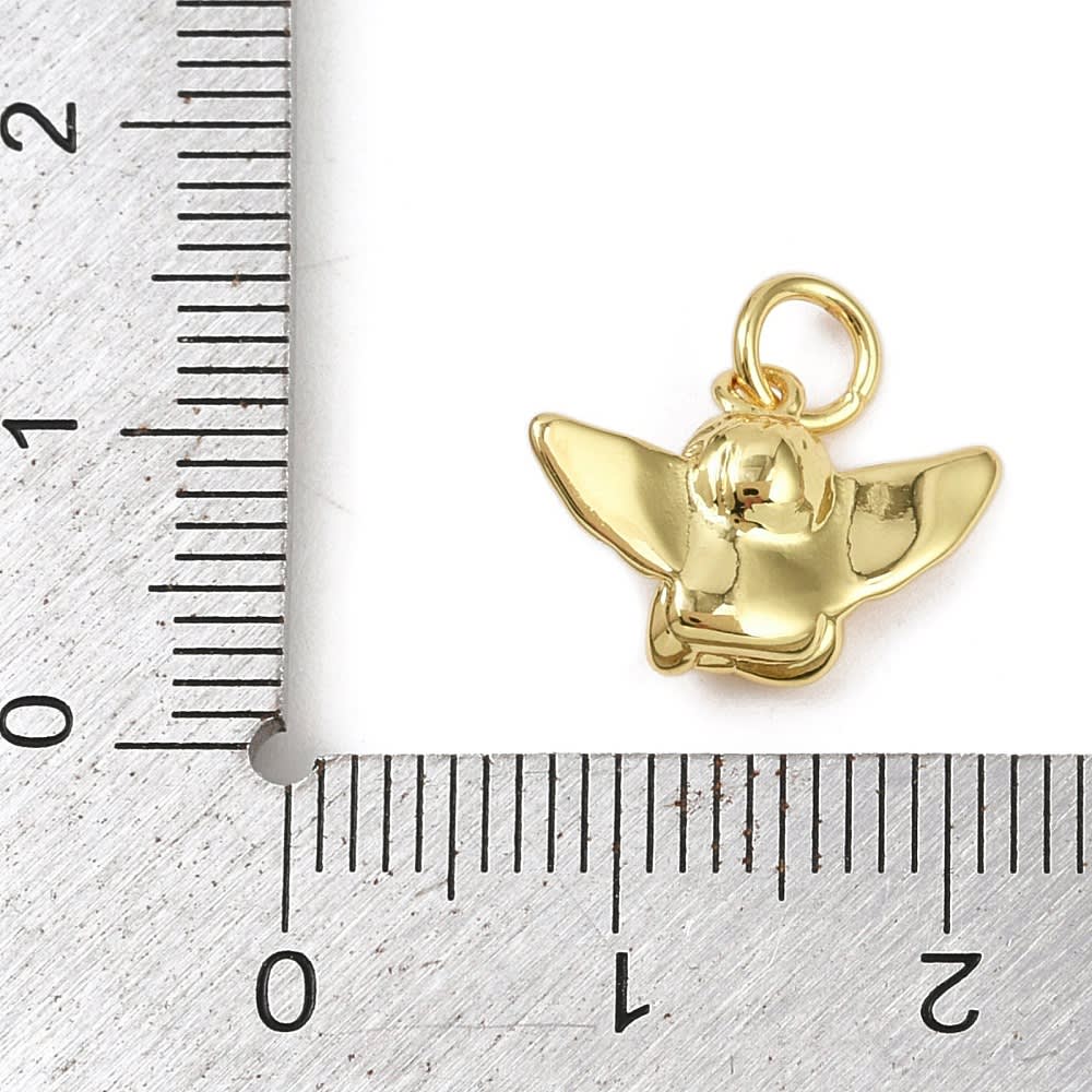 Dije colgante ángel 15 mm baño oro / unidad3