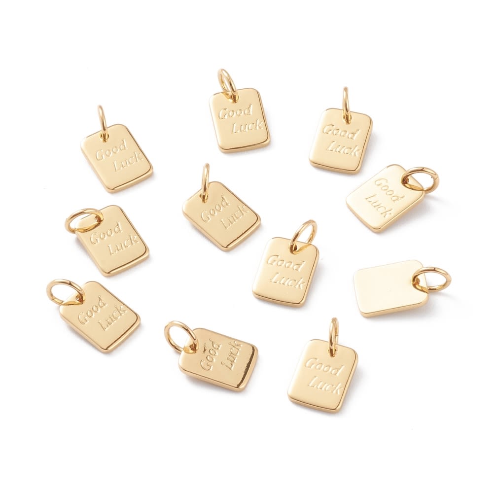 Dije colgante buena suerte 9 mm baño de oro / unidad2