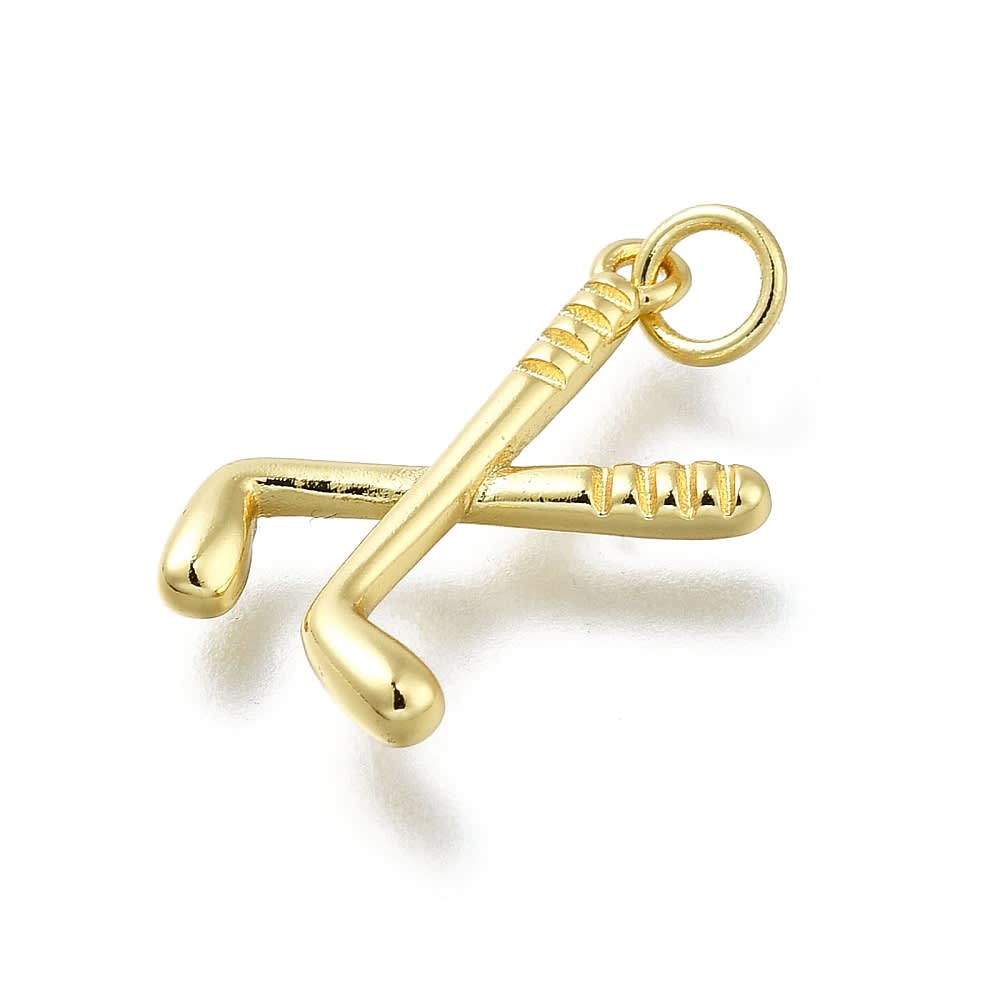 Dije colgante Hockey 21 mm baño oro / unidad2