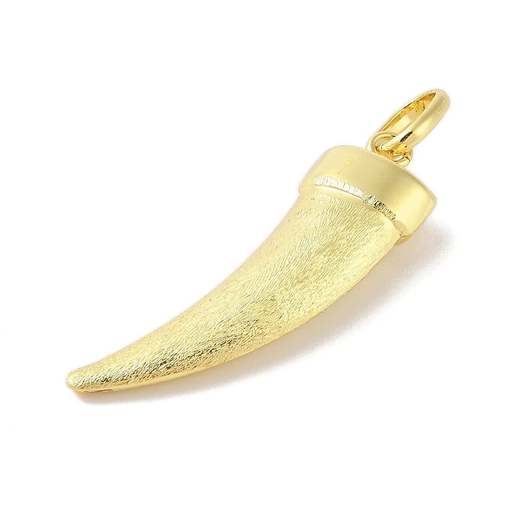 Maxi Dije colgante cuerno suerte italiano 47 mm baño oro / unidad2