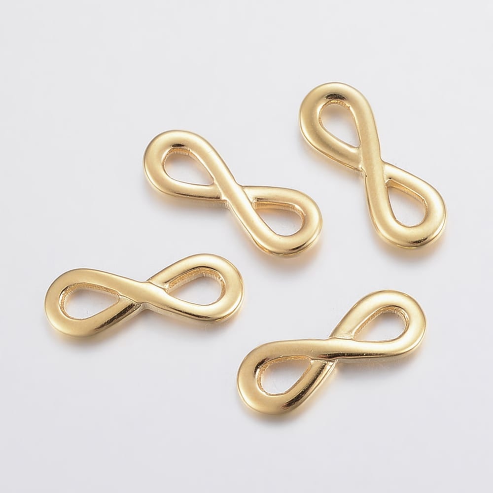 Dije conector infinito liso 17.5 mm acero / unidad1