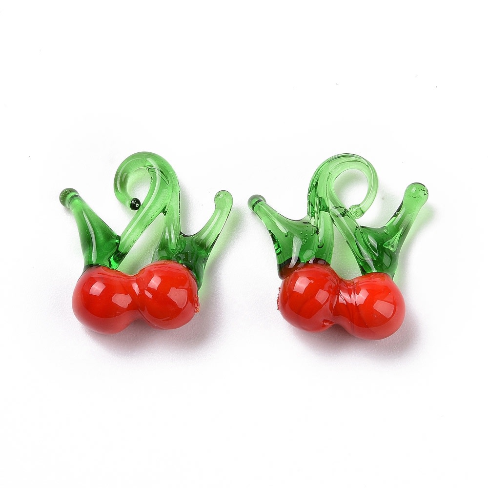 Dije colgante cereza guinda 17 mm murano / unidad2