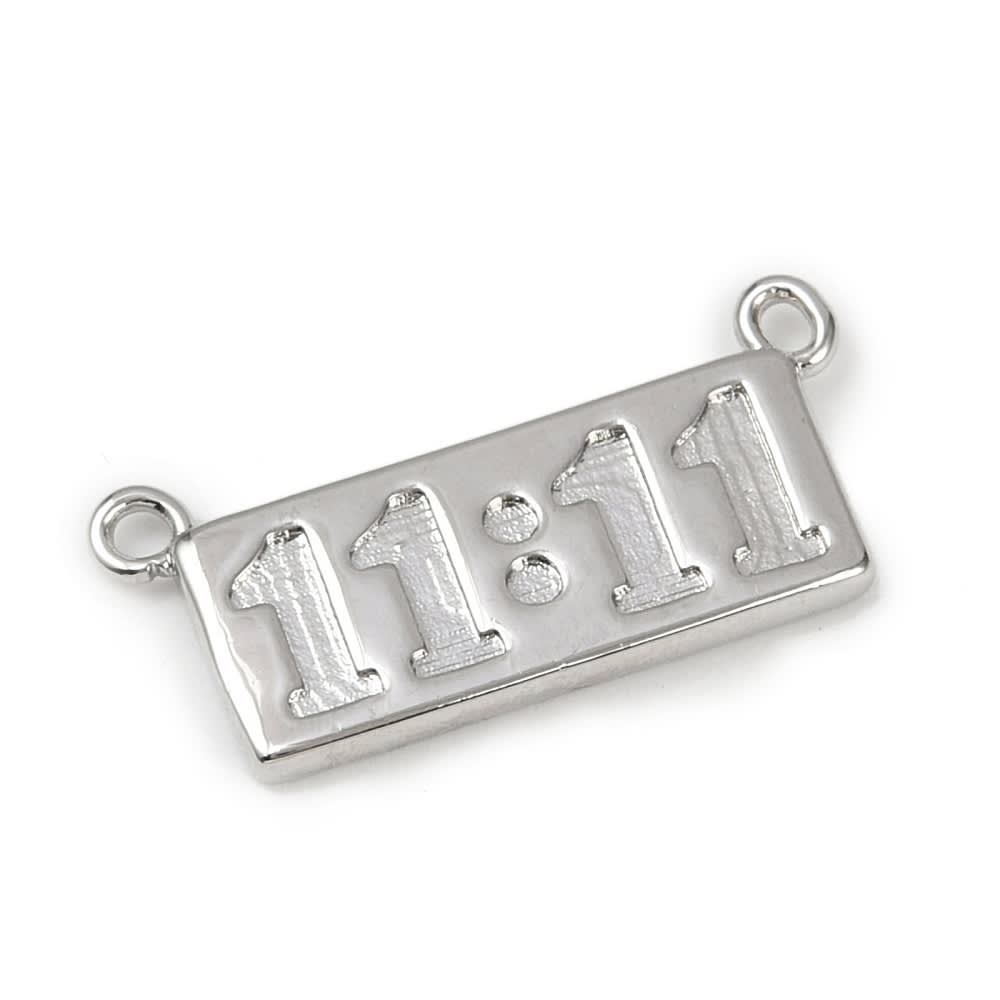 Dije conector 11:11 plaquita 24.5 mm latón / unidad2