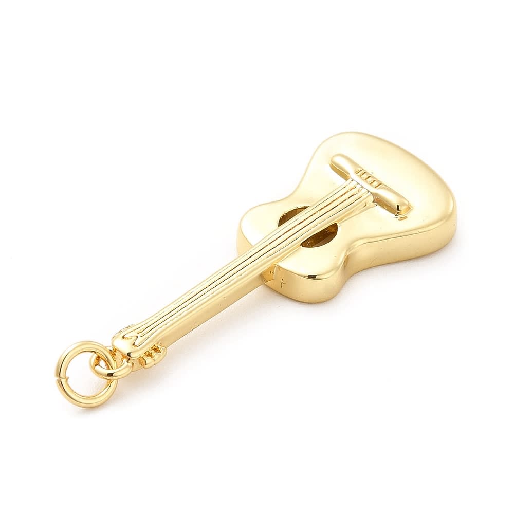 Dije colgante guitarra música 35.5 mm baño de oro / unidad3