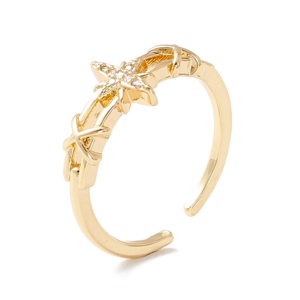 Anillo ajustable estrella fugaz baño de oro / unidad2
