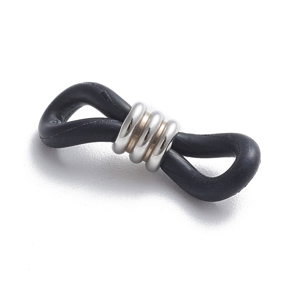 Gomitas sujetadoras lentes gafas acero plateado / par2