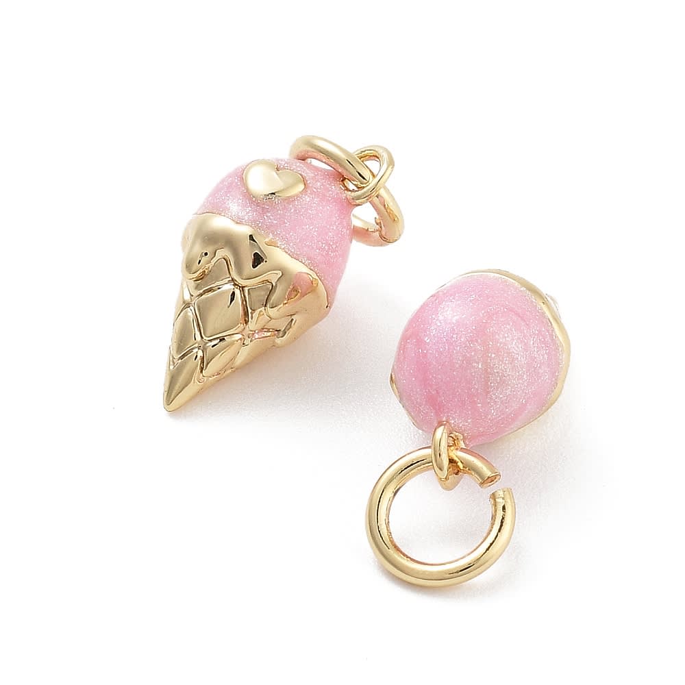 Dije colgante helado ice cream 11.5 mm esmaltado baño oro / unidad2