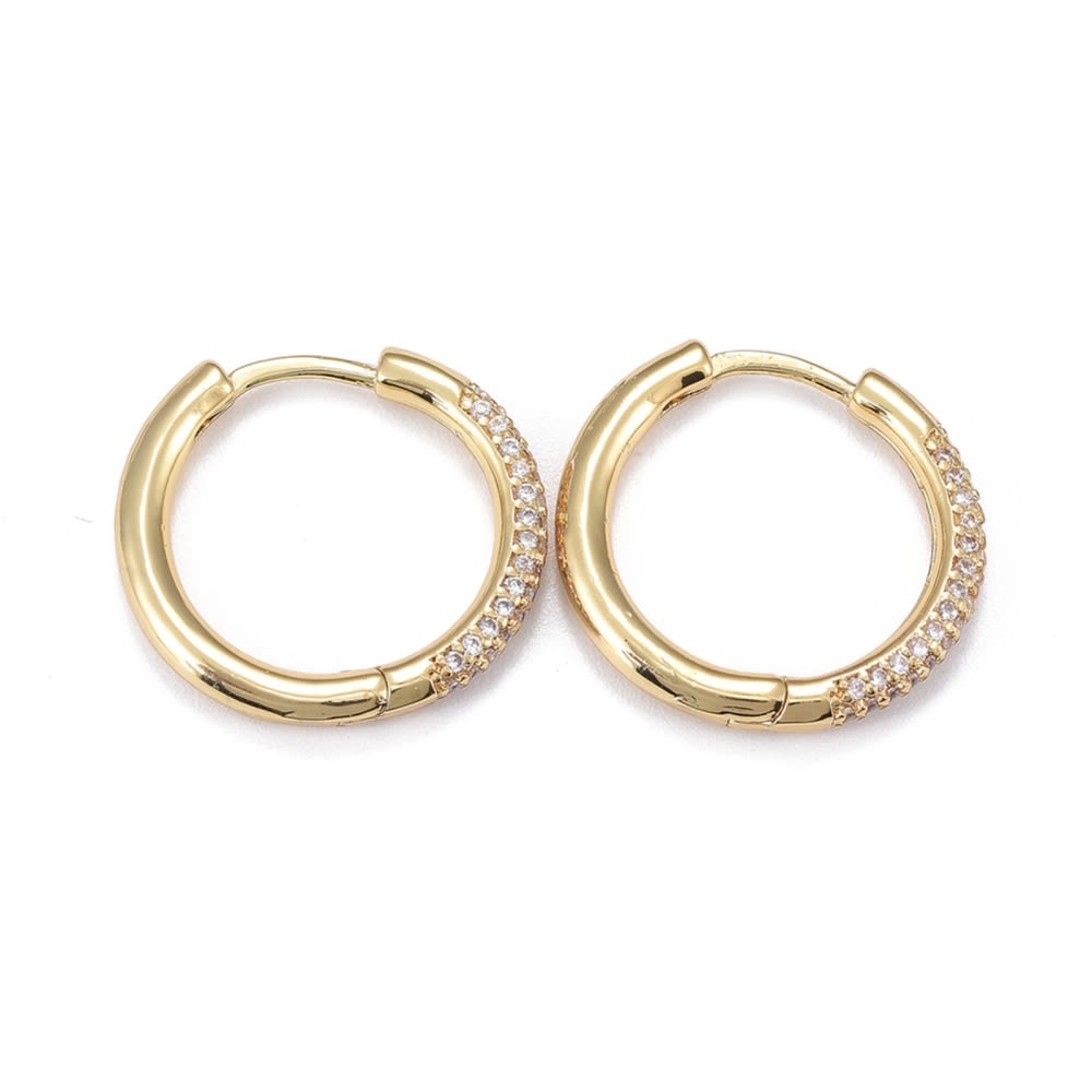 Aros argollas aretes huggies zircón 20 mm / par4