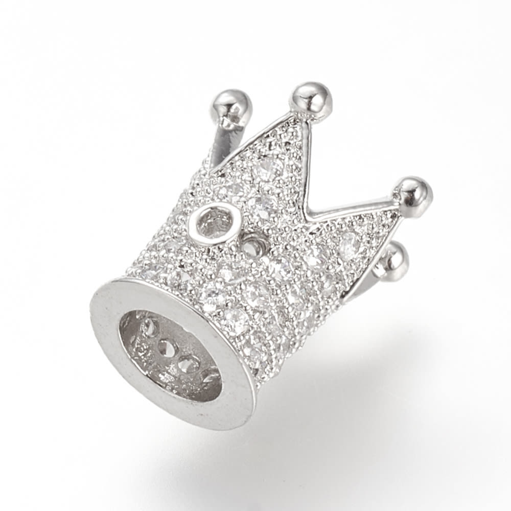 Dije pasador corona dorado plateado zircón / unidad8