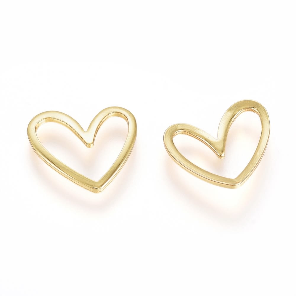 Figura cerrada corazón 13 mm baño de oro / unidad1
