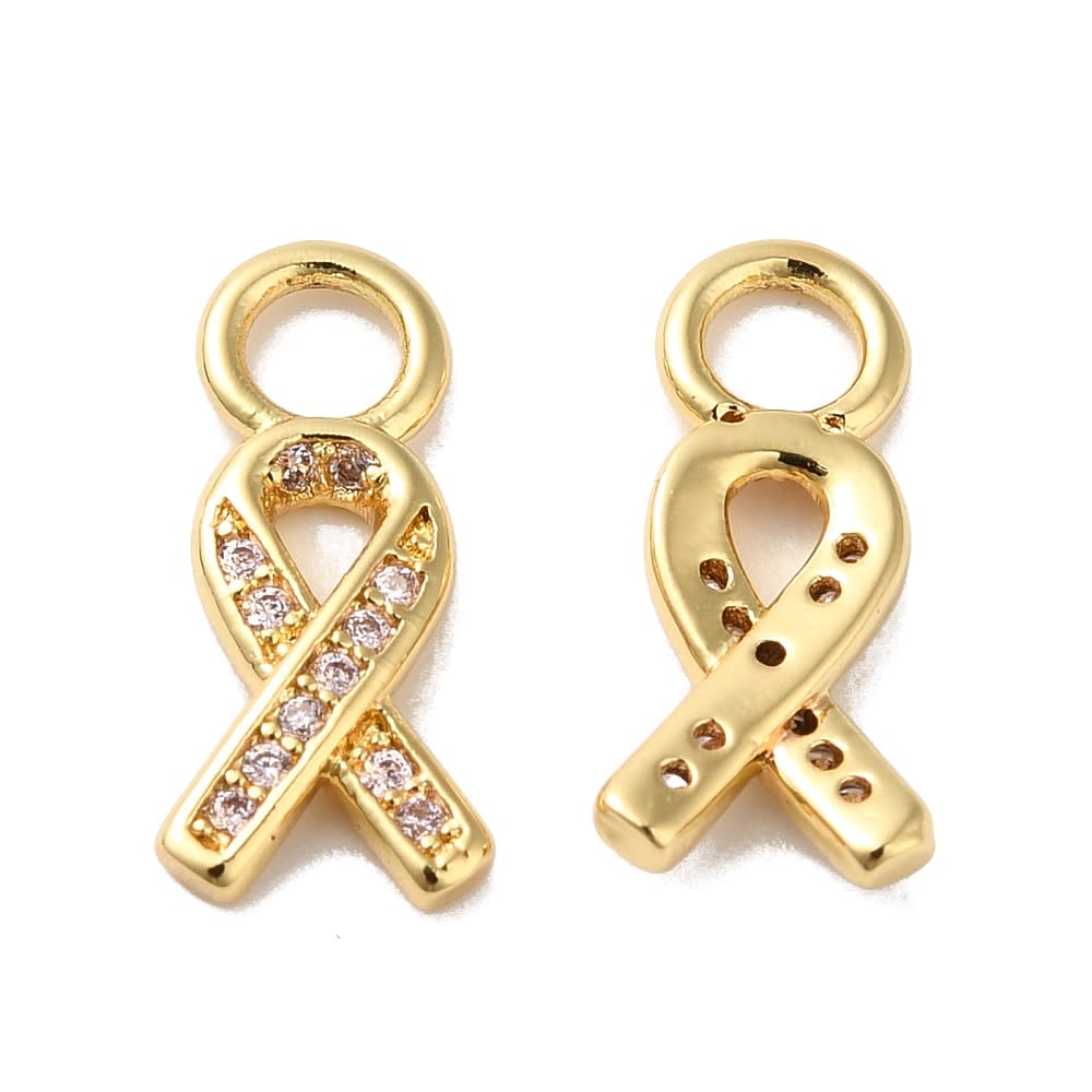 Dije colgante cinta conciencia baño oro zircón / unidad2