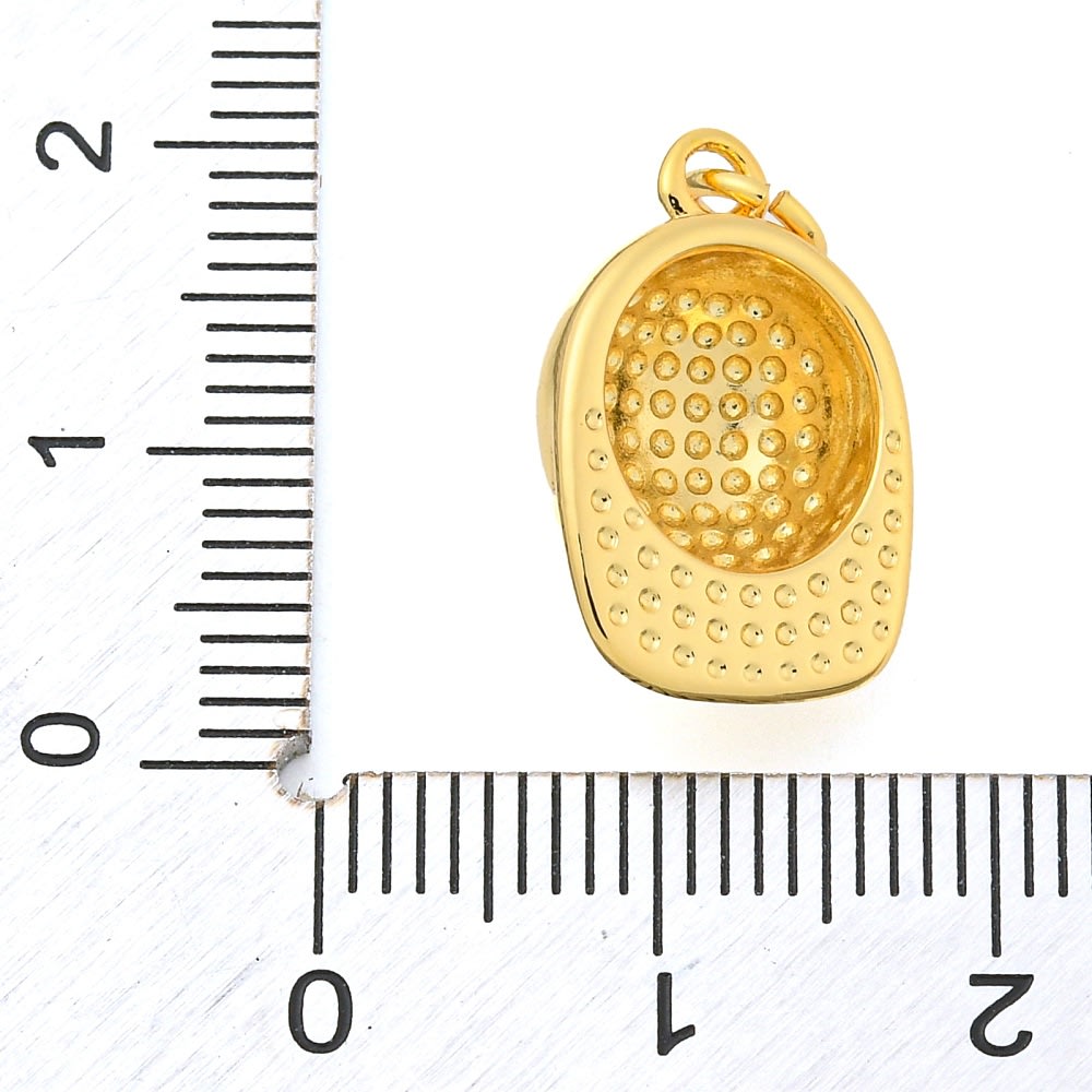 Dije colgante casco ingeniero 17.5 mm baño de oro / unidad3