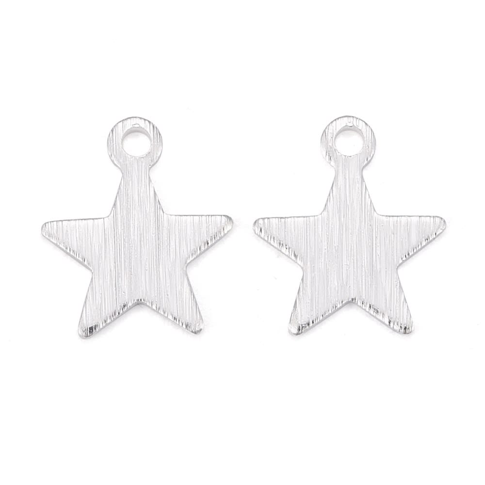 Dije colgante estrella 9 mm dorada plateada / unidad4