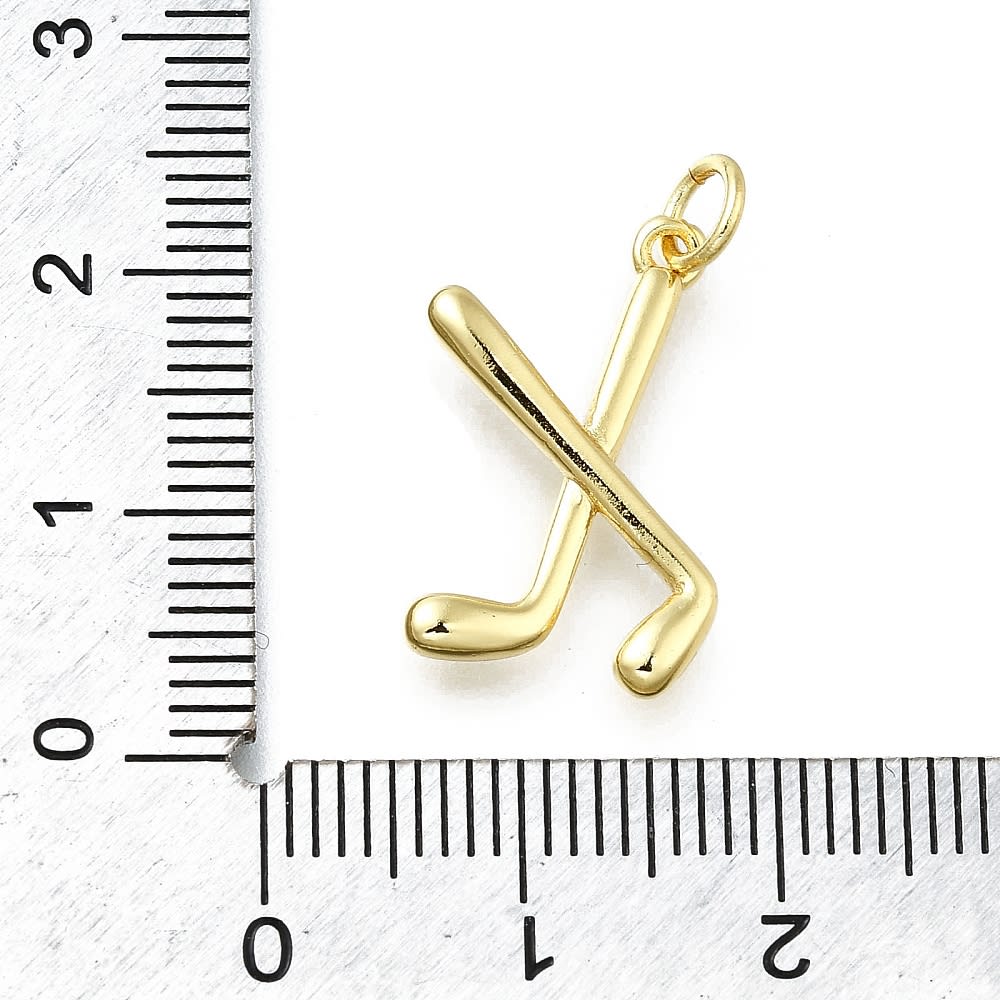 Dije colgante Hockey 21 mm baño oro / unidad3