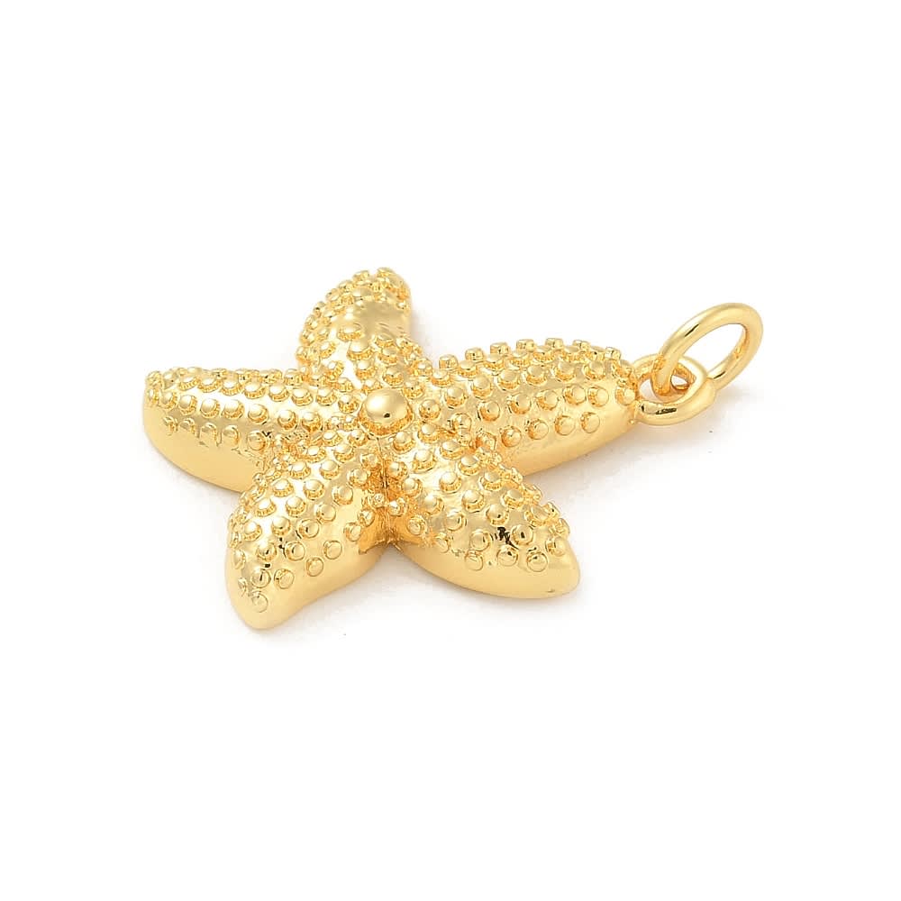 Dije colgante estrella de mar 20.5 mm baño de oro / unidad2