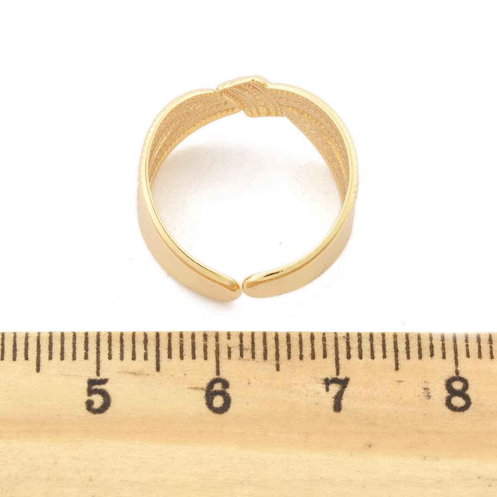 Anillo ajustable lazo con relieve baño oro / unidad2