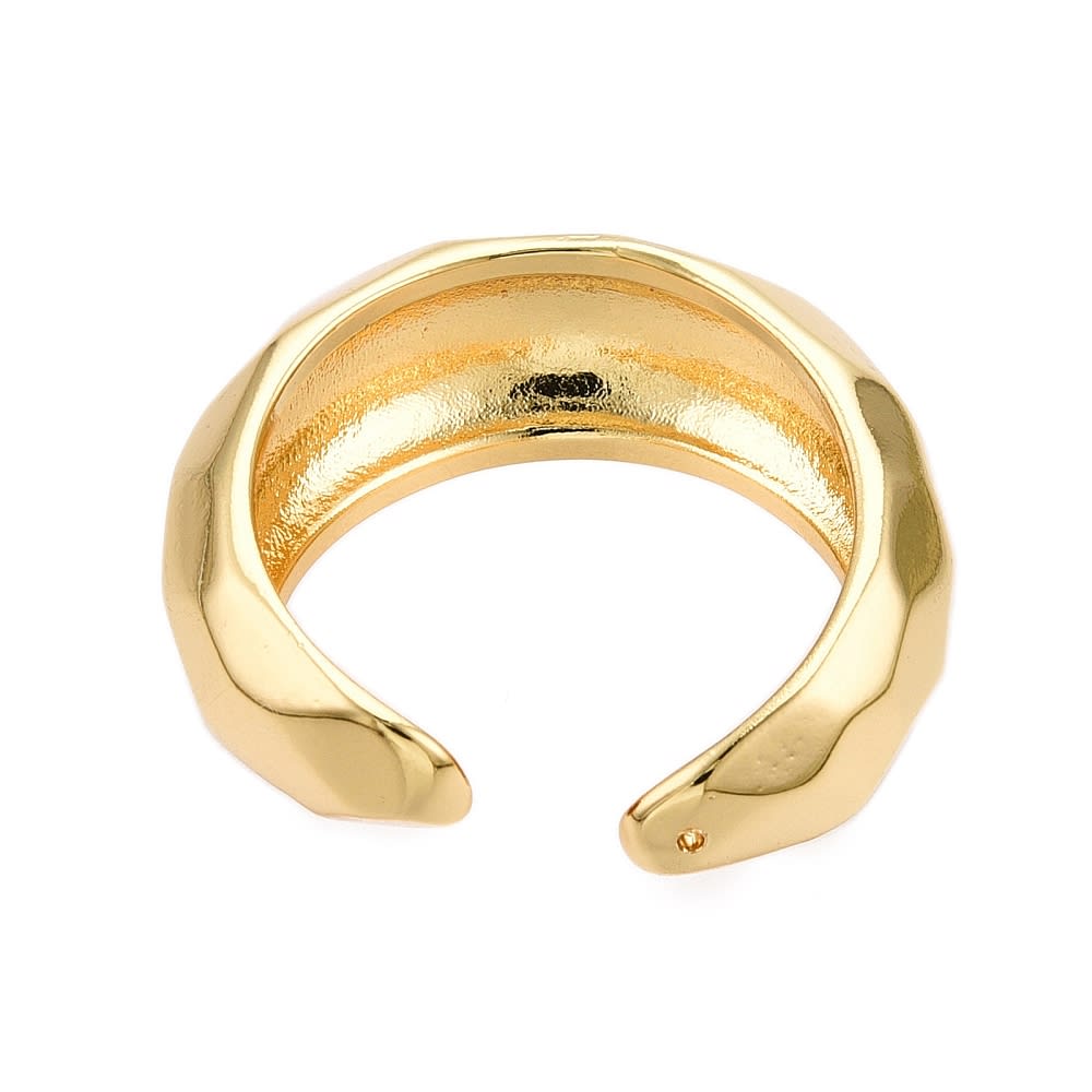 Anillo ajustable biselado baño de oro / unidad3