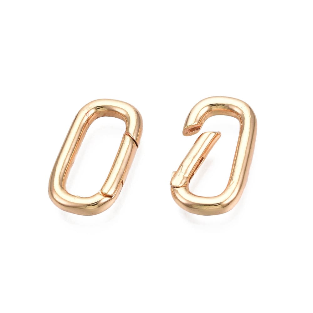 Anillo Aro cerrado con cierre resorte 18x10 mm baño oro / unidad2