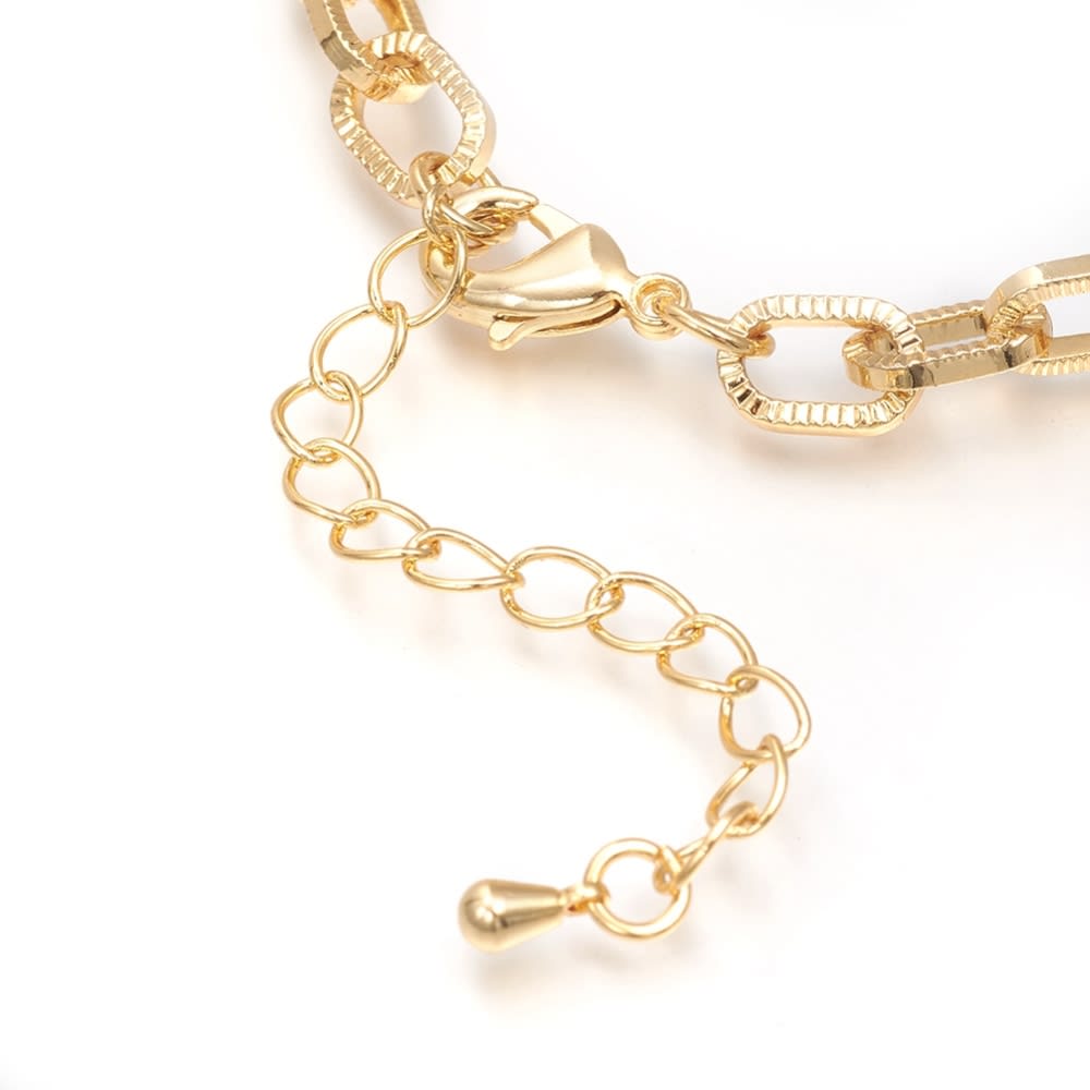 Pulsera eslabón grande ovalado elegante con zircón baño de oro / unidad3