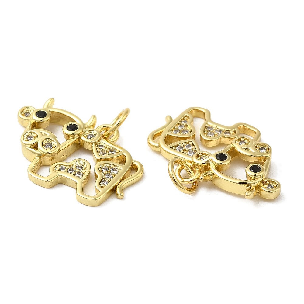 Dije colgante vaca zircón baño de oro / unidad2