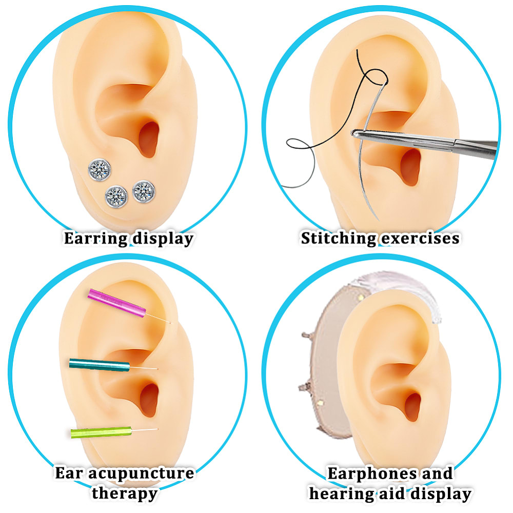Exhibidor mostrario oreja aros ear cuff de silicona con soporte de acrílico / unidad4