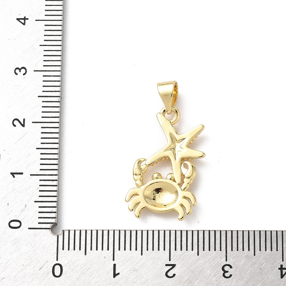 Dije colgante estrella de mar cangrejo verano baño de oro / unidad3