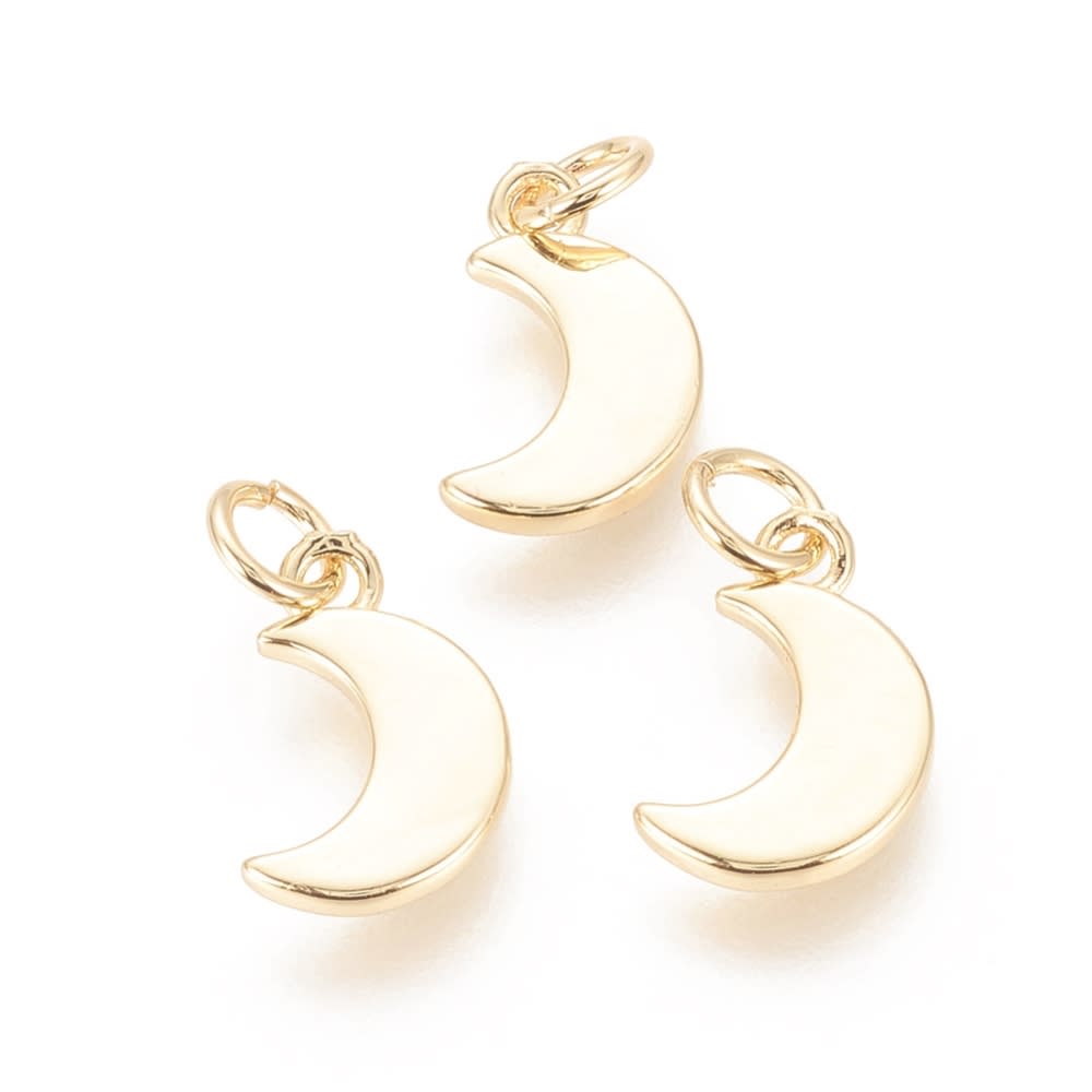 Dije colgante luna 13x8 mm baño oro / unidad2