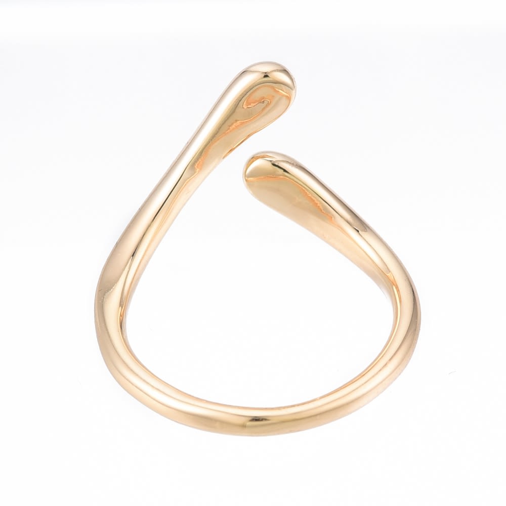 Anillo ajustable de lágrima cruzada grueso baño de oro / unidad3